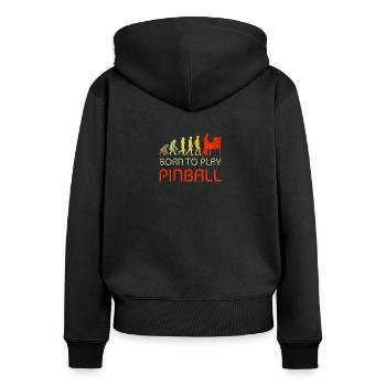 Flipper Retro Gamer Zocker - Sweat à capuche zippé Premium bio Femme - noir - Dos - Julia (174cm)