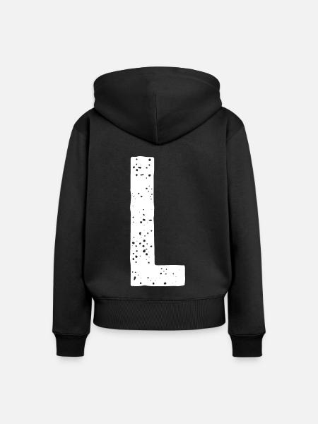 L-Buchstabe - Frauen Premium Bio Zip Hoodie - Schwarz