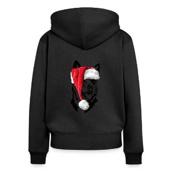Père Noël Australian Cattle Dog Christmas Dogs - Sweat à capuche zippé Premium bio Femme - noir - Dos - Julia (174cm)