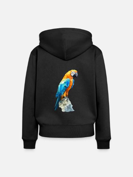Blau-Gold Ara - Frauen Premium Bio Zip Hoodie - Schwarz