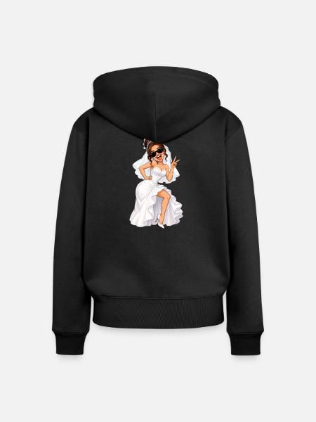 braut - Frauen Premium Bio Zip Hoodie - Schwarz