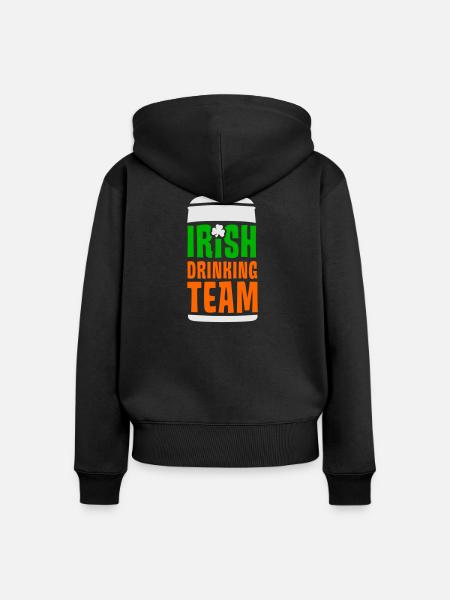 irish drinking team - Frauen Premium Bio Zip Hoodie - Schwarz