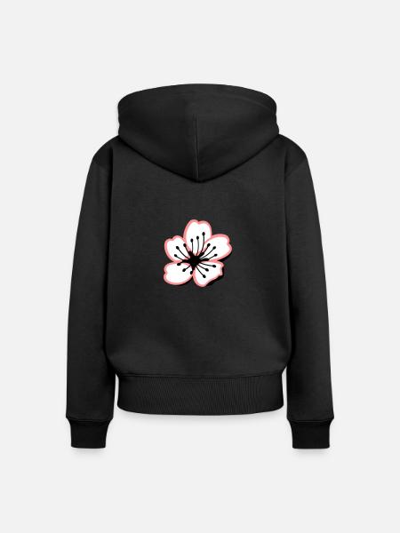 Sakura Kirschblüte - Frauen Premium Bio Zip Hoodie - Schwarz