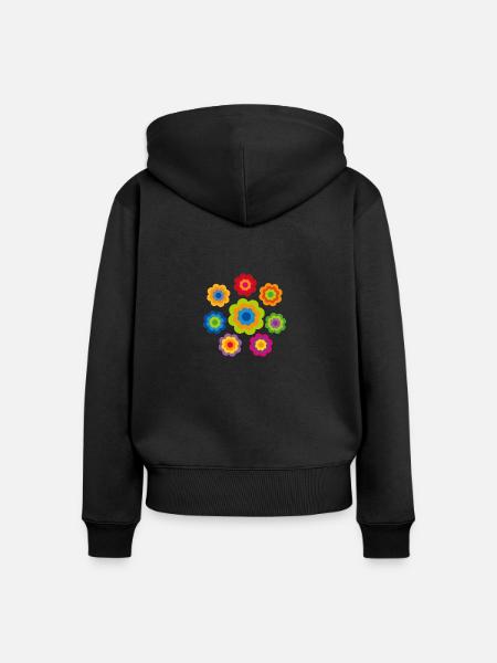 limited edition 4b flower power - Frauen Premium Bio Zip Hoodie - Schwarz