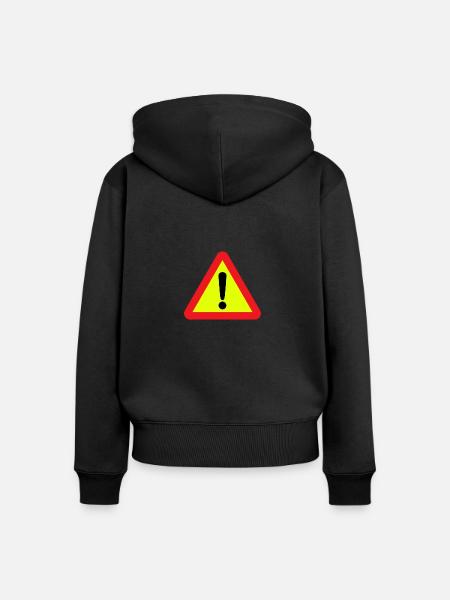 Warnung - Frauen Premium Bio Zip Hoodie - Schwarz