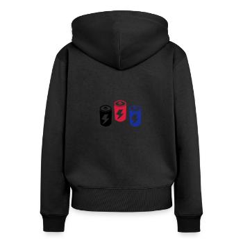 Batteries - Women's Premium Organic Zip Hoodie - black - Back - Julia (174cm)