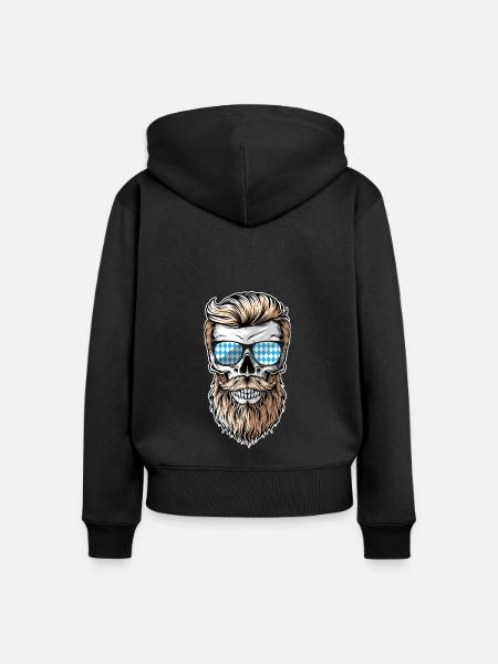 Lausbua Lausbub Lederhosen Trachten - Frauen Premium Bio Zip Hoodie - Schwarz