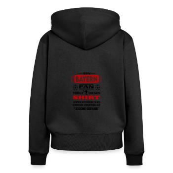 Fußball Fan Fussballverein Bayern - Frauen Premium Bio Zip Hoodie - Schwarz - Hinten - Julia (174cm)