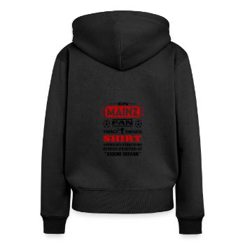 Fußball Fan Fussballverein Mainz - Frauen Premium Bio Zip Hoodie - Schwarz - Hinten - Julia (174cm)