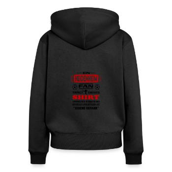 Fußball Fan Fussballverein Heidenheim - Frauen Premium Bio Zip Hoodie - Schwarz - Hinten - Julia (174cm)