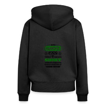 Fußball Fan Fussballverein Hannover - Frauen Premium Bio Zip Hoodie - Schwarz - Hinten - Julia (174cm)