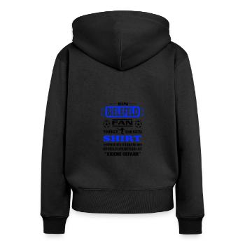 Fußball Fan Fussballverein Bielefeld - Frauen Premium Bio Zip Hoodie - Schwarz - Hinten - Julia (174cm)