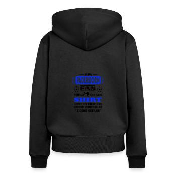 Fußball Fan Fussballverein Paderborn - Frauen Premium Bio Zip Hoodie - Schwarz - Hinten - Julia (174cm)