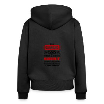 Fußball Fan Fussballverein Oldenburg - Frauen Premium Bio Zip Hoodie - Schwarz - Hinten - Julia (174cm)