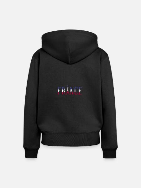 Frankreich - Frauen Premium Bio Zip Hoodie - Schwarz