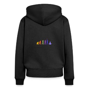 Development Vishuddha Neck Chakra Posture Yoga - Women's Premium Organic Zip Hoodie - black - Back - Julia (174cm)