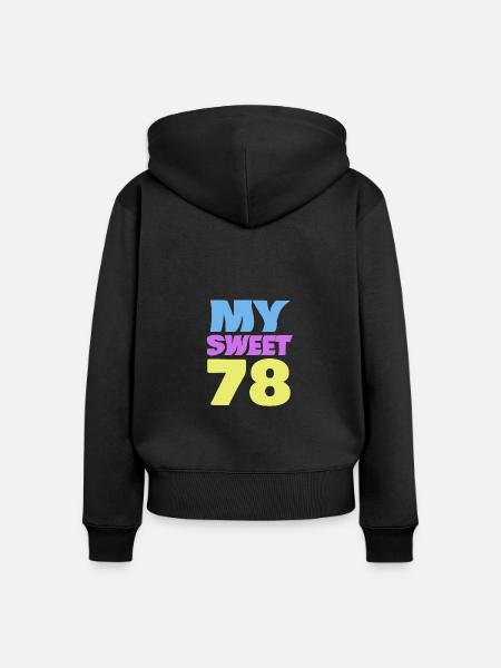 78 - Frauen Premium Bio Zip Hoodie - Schwarz