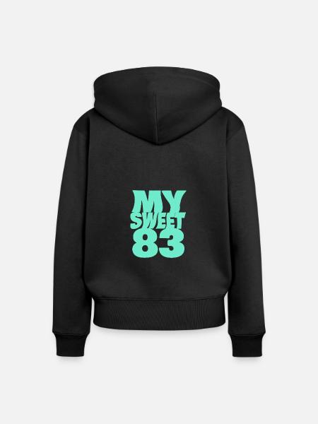 83 - Frauen Premium Bio Zip Hoodie - Schwarz
