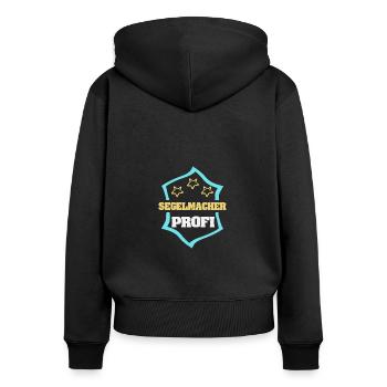 Le métier de voilier - Sweat à capuche zippé Premium bio Femme - noir - Dos - Julia (174cm)