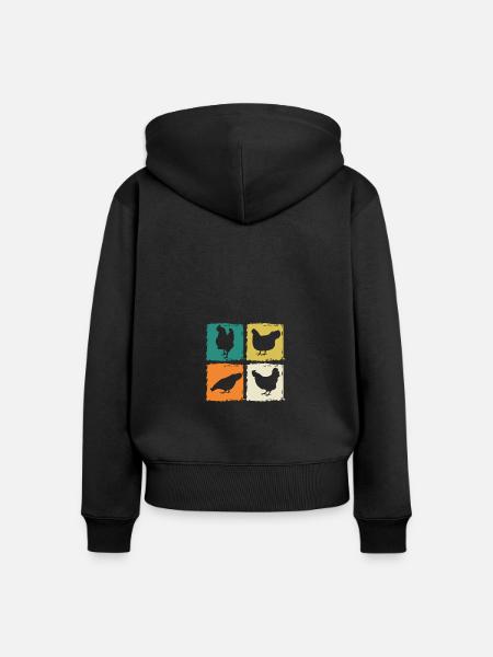 Hühner Henne - Frauen Premium Bio Zip Hoodie - Schwarz