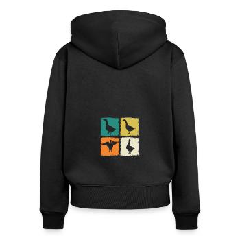 Goose - Women's Premium Organic Zip Hoodie - black - Back - Julia (174cm)