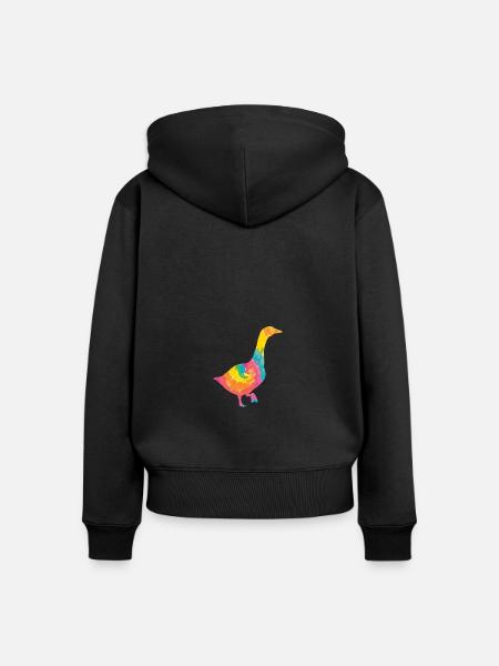 Gans - Frauen Premium Bio Zip Hoodie - Schwarz