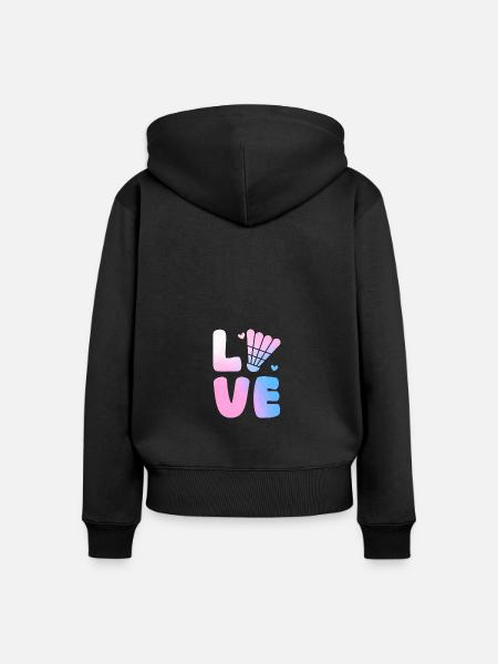 Federball Badminton - Frauen Premium Bio Zip Hoodie - Schwarz