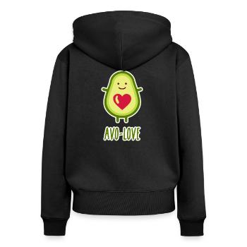 avocat - Sweat à capuche zippé Premium bio Femme - noir - Dos - Julia (174cm)