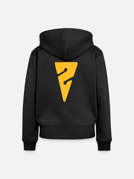 Arrow gelb ohne - Frauen Premium Bio Zip Hoodie - Schwarz