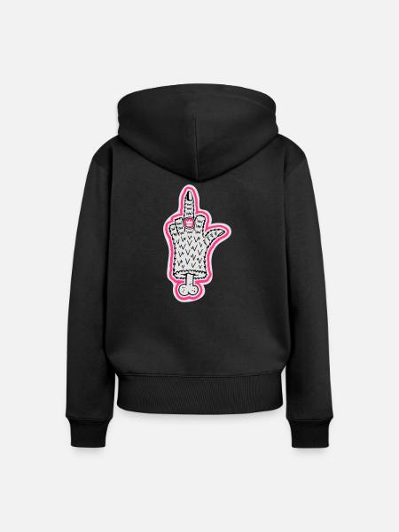 Ring - Frauen Premium Bio Zip Hoodie - Schwarz