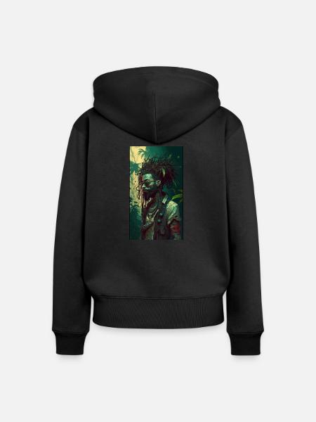 Cool Bob - Frauen Premium Bio Zip Hoodie - Schwarz
