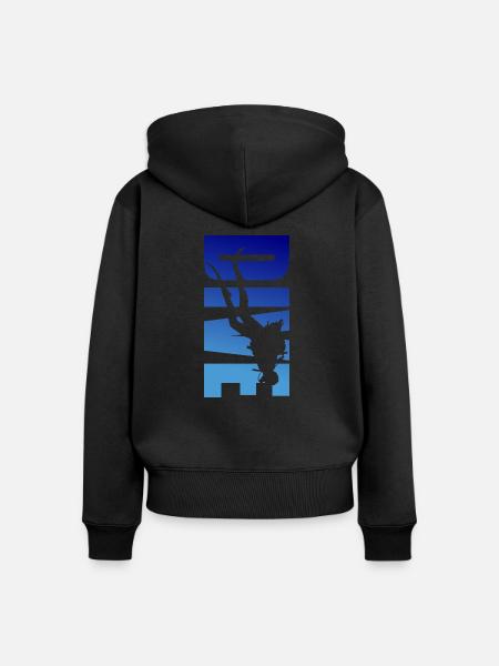 dive diver tauchen taucher - Frauen Premium Bio Zip Hoodie - Schwarz