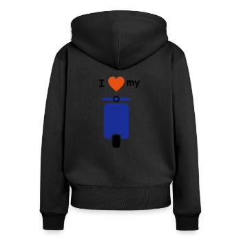 i love roller + heart - Women's Premium Organic Zip Hoodie - black - Back - Julia (174cm)