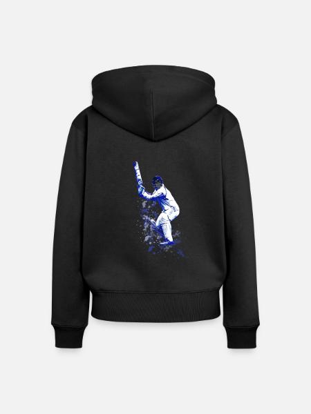 CRICKET - BATSMAN - Frauen Premium Bio Zip Hoodie - Schwarz