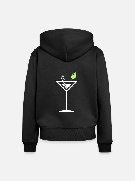 Cocktail mit Olive - Frauen Premium Bio Zip Hoodie - Schwarz
