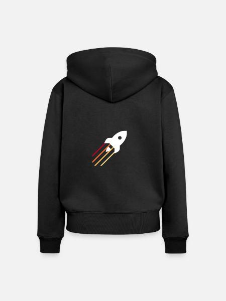 Rakete - Frauen Premium Bio Zip Hoodie - Schwarz