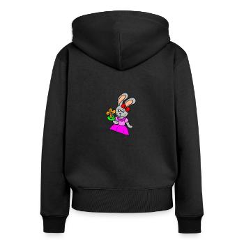 Bunny girl with dress - Women's Premium Organic Zip Hoodie - black - Back - Julia (174cm)