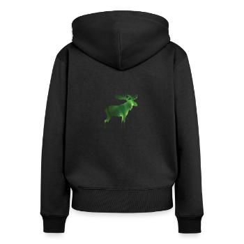wapitis scandinavie - Sweat à capuche zippé Premium bio Femme - noir - Dos - Julia (174cm)