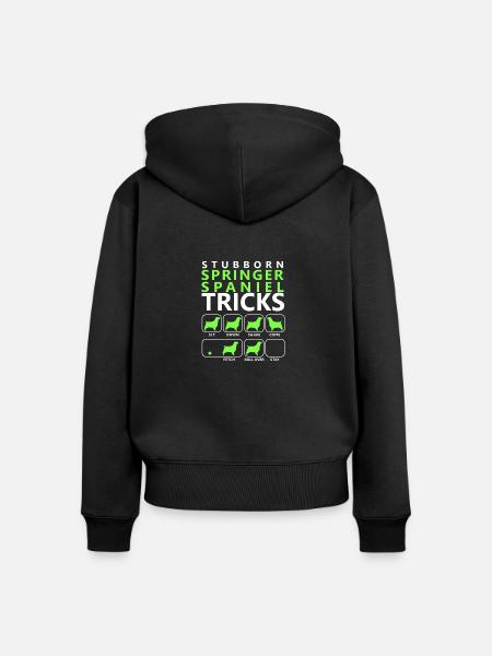 Hartnäckige Springer Spaniel Tricks - Frauen Premium Bio Zip Hoodie - Schwarz