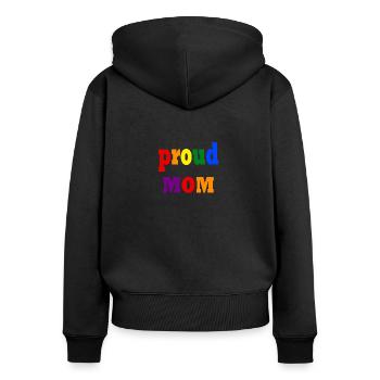 Proud Mom - Pride month - Frauen Premium Bio Zip Hoodie - Schwarz - Hinten - Julia (174cm)