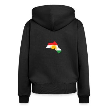Kurde Kurdistan Biji Kurdistan - Sweat à capuche zippé Premium bio Femme - noir - Dos - Julia (174cm)