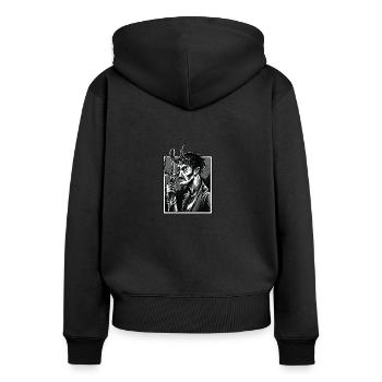 Occult Gothic Grunge Satan 666 Dark Art - Sweat à capuche zippé Premium bio Femme - noir - Dos - Julia (174cm)
