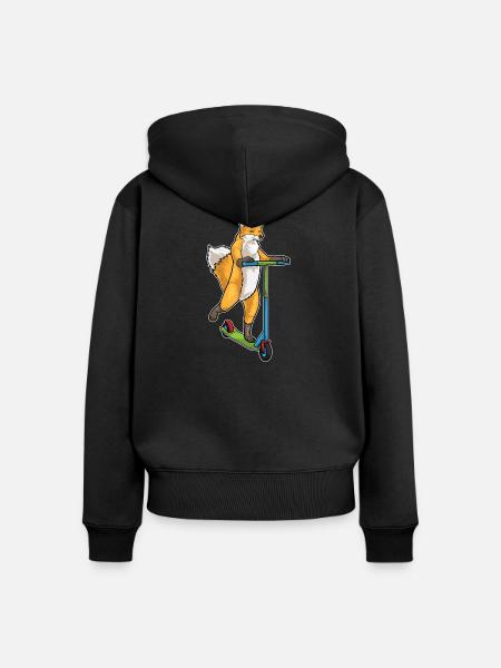 Fuchs Tretroller - Frauen Premium Bio Zip Hoodie - Schwarz