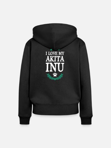 AKITA INU - Frauen Premium Bio Zip Hoodie - Schwarz