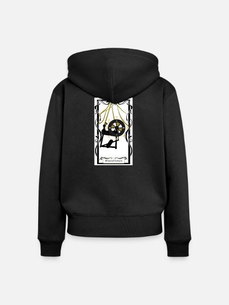 Rad des Schicksals - Frauen Premium Bio Zip Hoodie - Schwarz