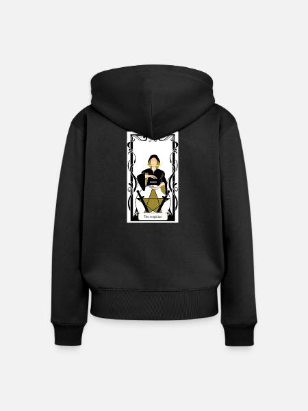 Der Magier - Frauen Premium Bio Zip Hoodie - Schwarz