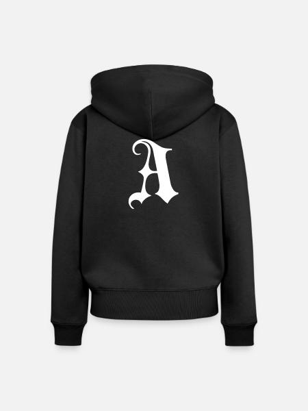 Gotische Monogramm Ein Schrift - Frauen Premium Bio Zip Hoodie - Schwarz