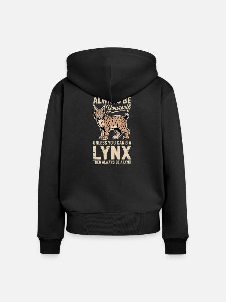 Luchs Sprüche Luchse Lustiges Luchs Geschenk - Frauen Premium Bio Zip Hoodie - Schwarz