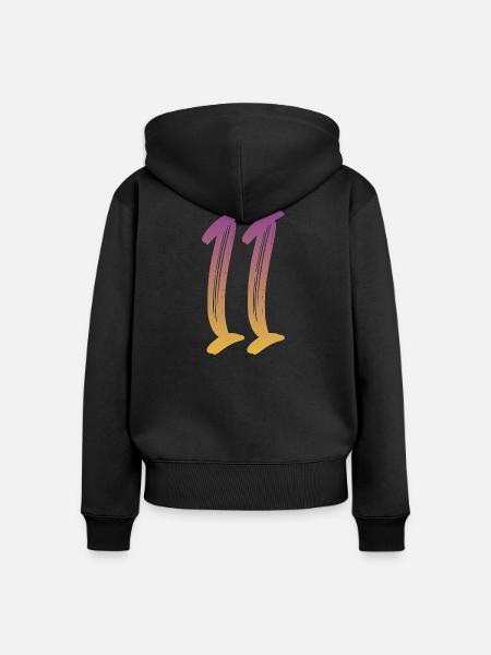 11 - Frauen Premium Bio Zip Hoodie - Schwarz
