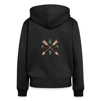 Forest forester lumberjack - Women's Premium Organic Zip Hoodie - black - Back - Julia (174cm)